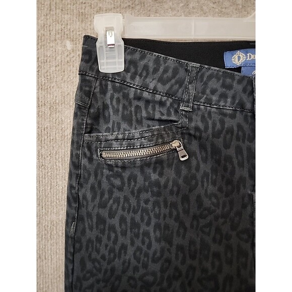 Democracy Ab Solution Pants Womens 6 Gray Animal Print Slimming Stretch - Picture 4 of 10